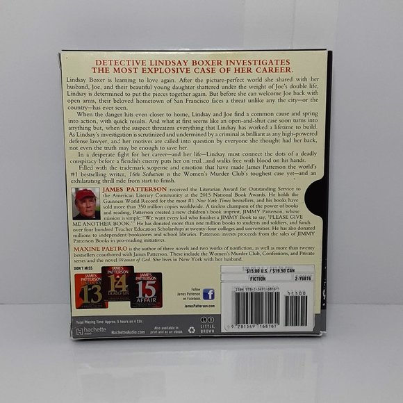 16th Seduction James Patterson Audio Book - 4 CDs - Fiction - Suspense - Picture 2 of 2